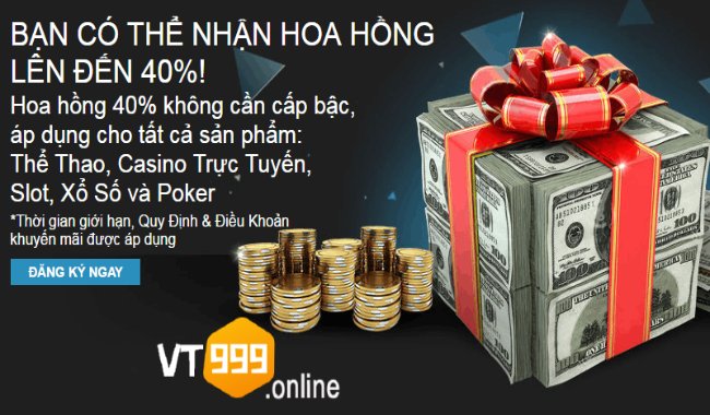 Phần trăm hoa hồng chia cho đại lý VT999 khá cao