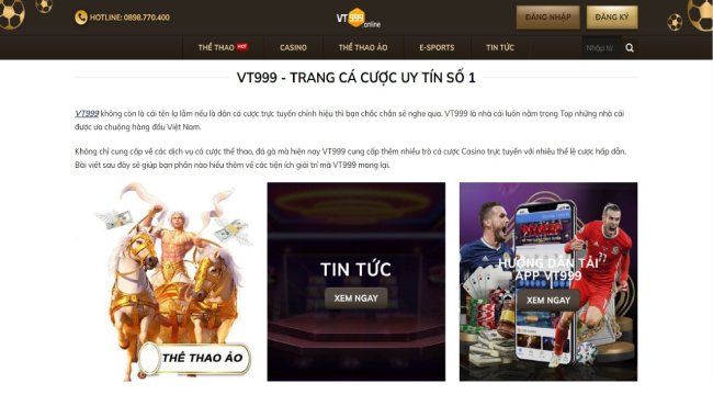 Nhà cái VT999 - Trang web cá cược xanh chín nhất hiện nay